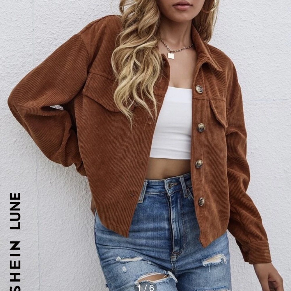 SHEIN cropped corduroy jacket